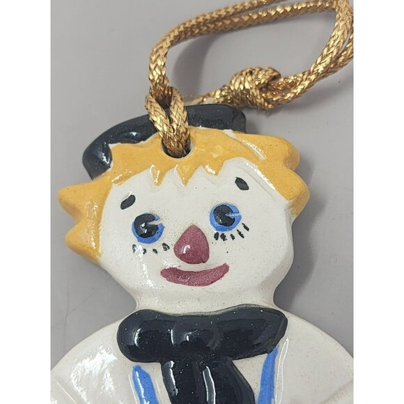 Vintage‎ Hand Made Raggedy Ann/Andy + Gingerbread Man Ceramic Hanging Ornaments - Picture 6 of 8